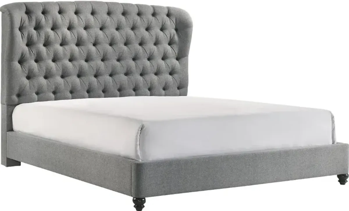 Lyla Gray Queen Upholstered Bed