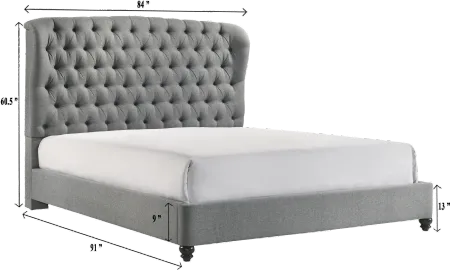 Lyla Gray King Upholstered Bed