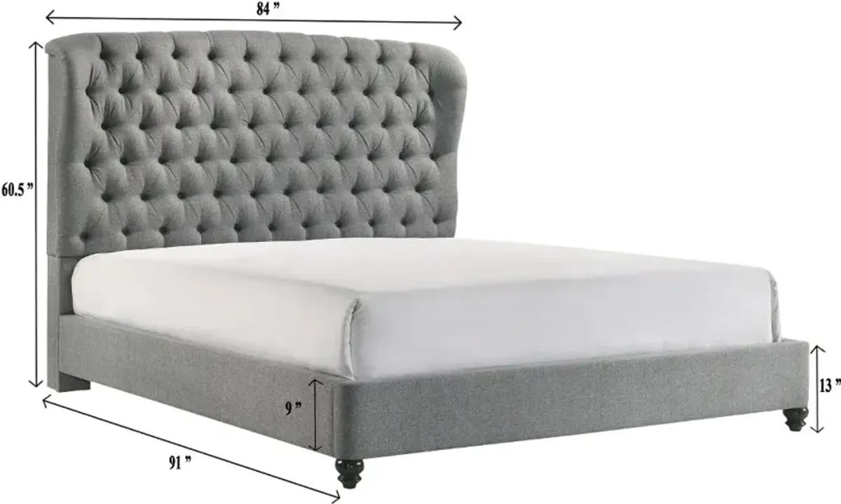 Lyla Gray King Upholstered Bed