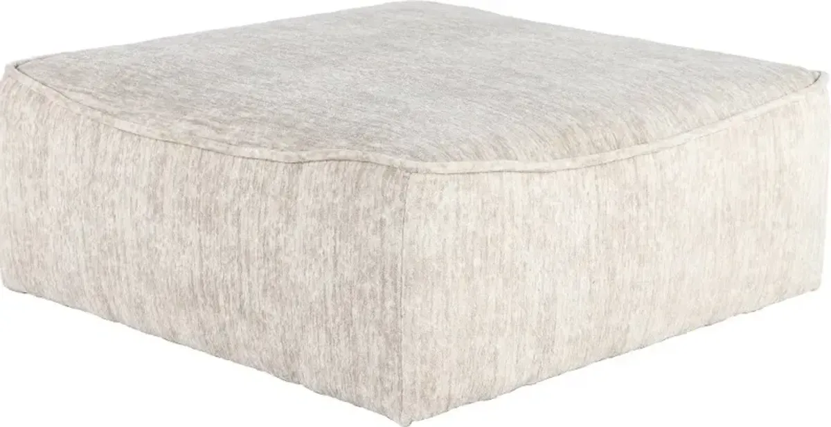 Georgia Parchment Beige Cocktail Ottoman