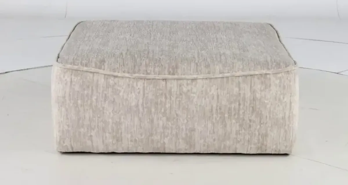 Georgia Parchment Beige Cocktail Ottoman