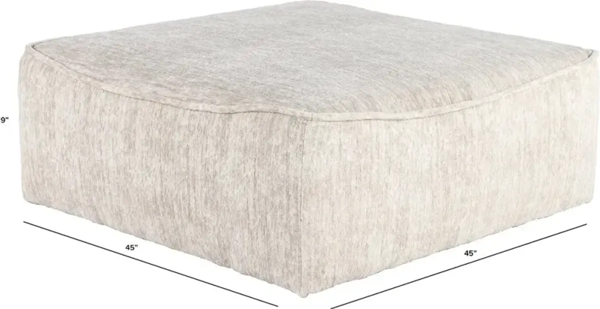 Georgia Parchment Beige Cocktail Ottoman