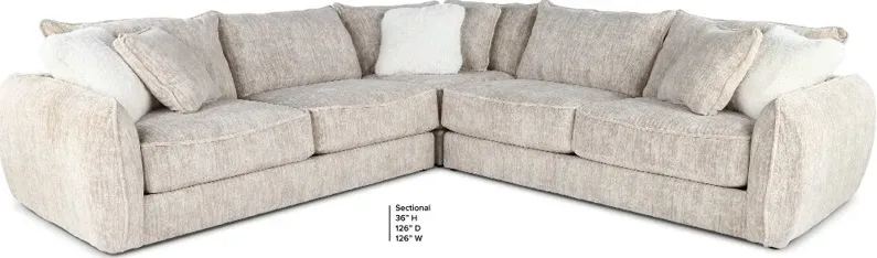 Georgia Parchment Beige 3 Piece Sectional