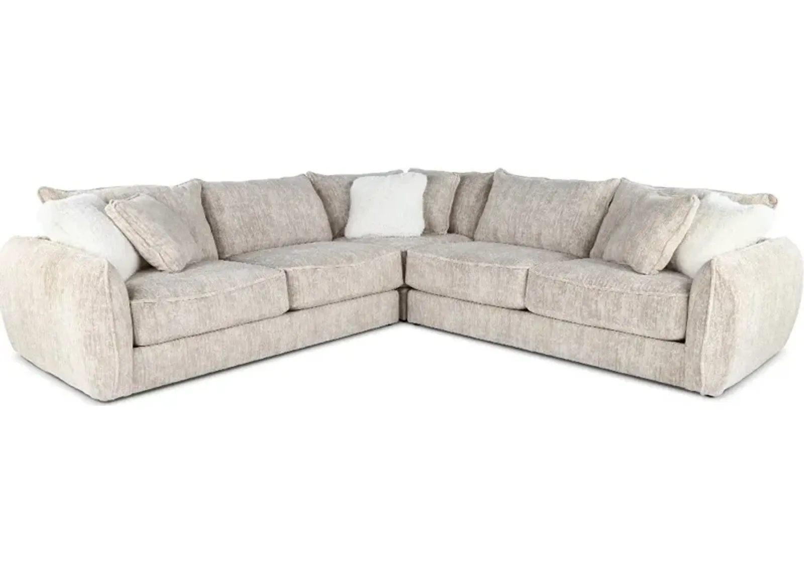 Georgia Parchment Beige 3 Piece Sectional