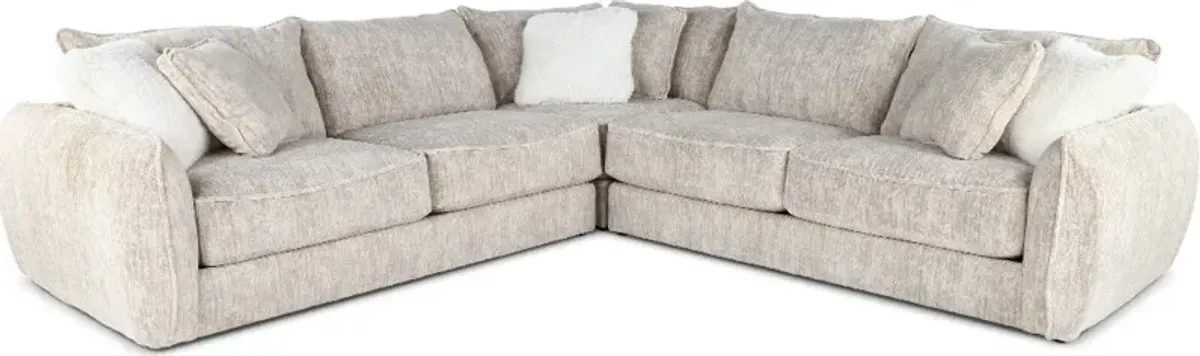 Georgia Parchment Beige 3 Piece Sectional