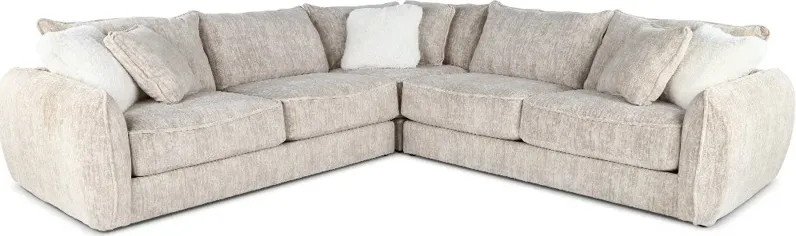 Georgia Parchment Beige 3 Piece Sectional