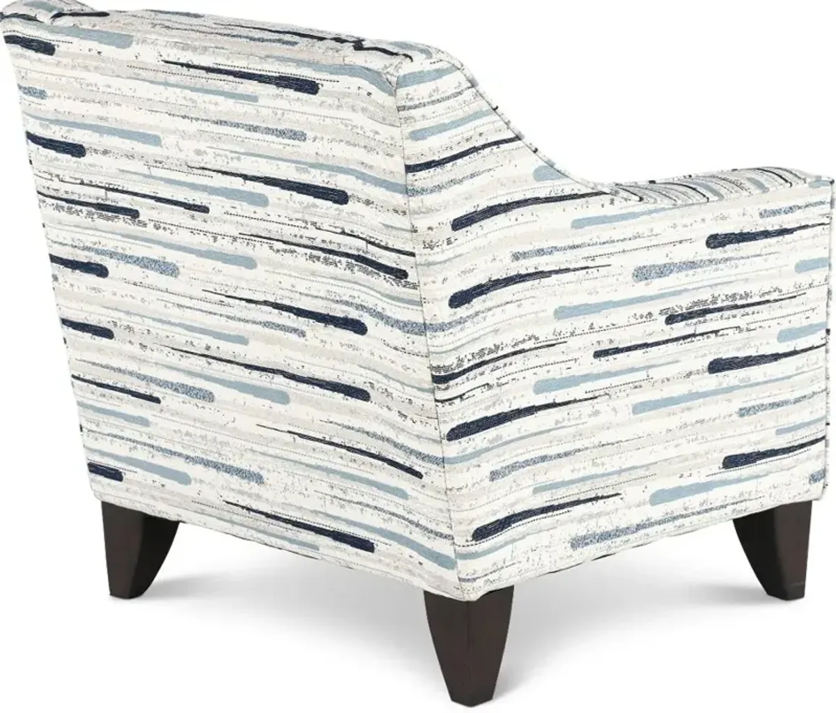 Villa White and Blue Accent Chair