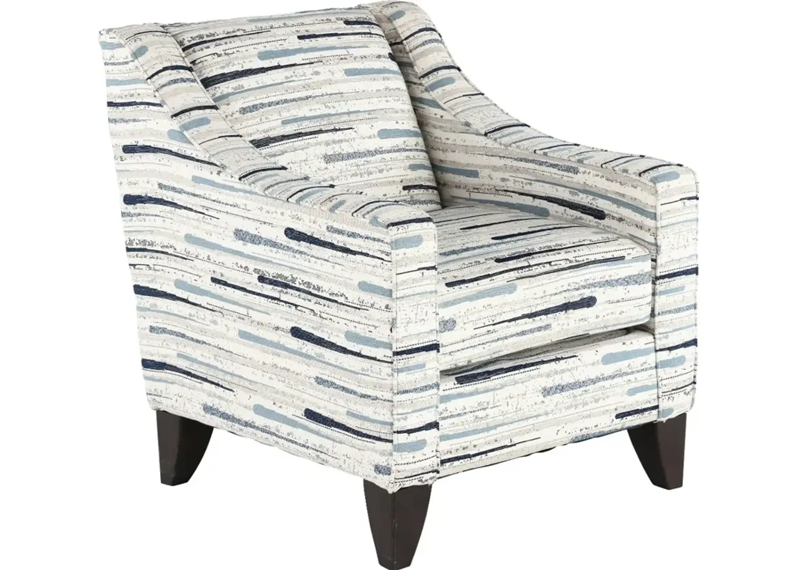 Villa White and Blue Accent Chair