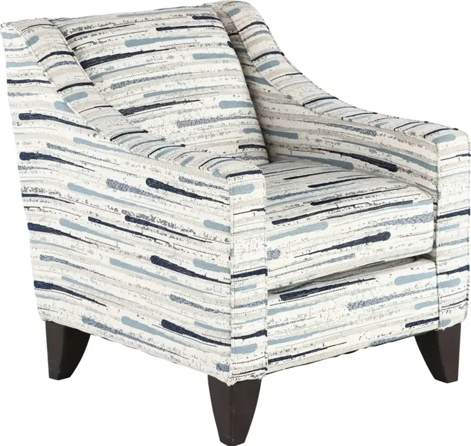 Villa White and Blue Accent Chair