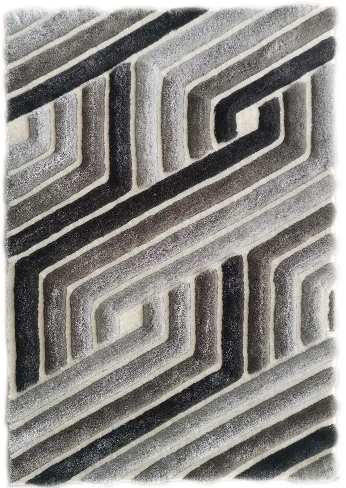 Ripple 5 x 8 Grayscale Charcoal Area Rug