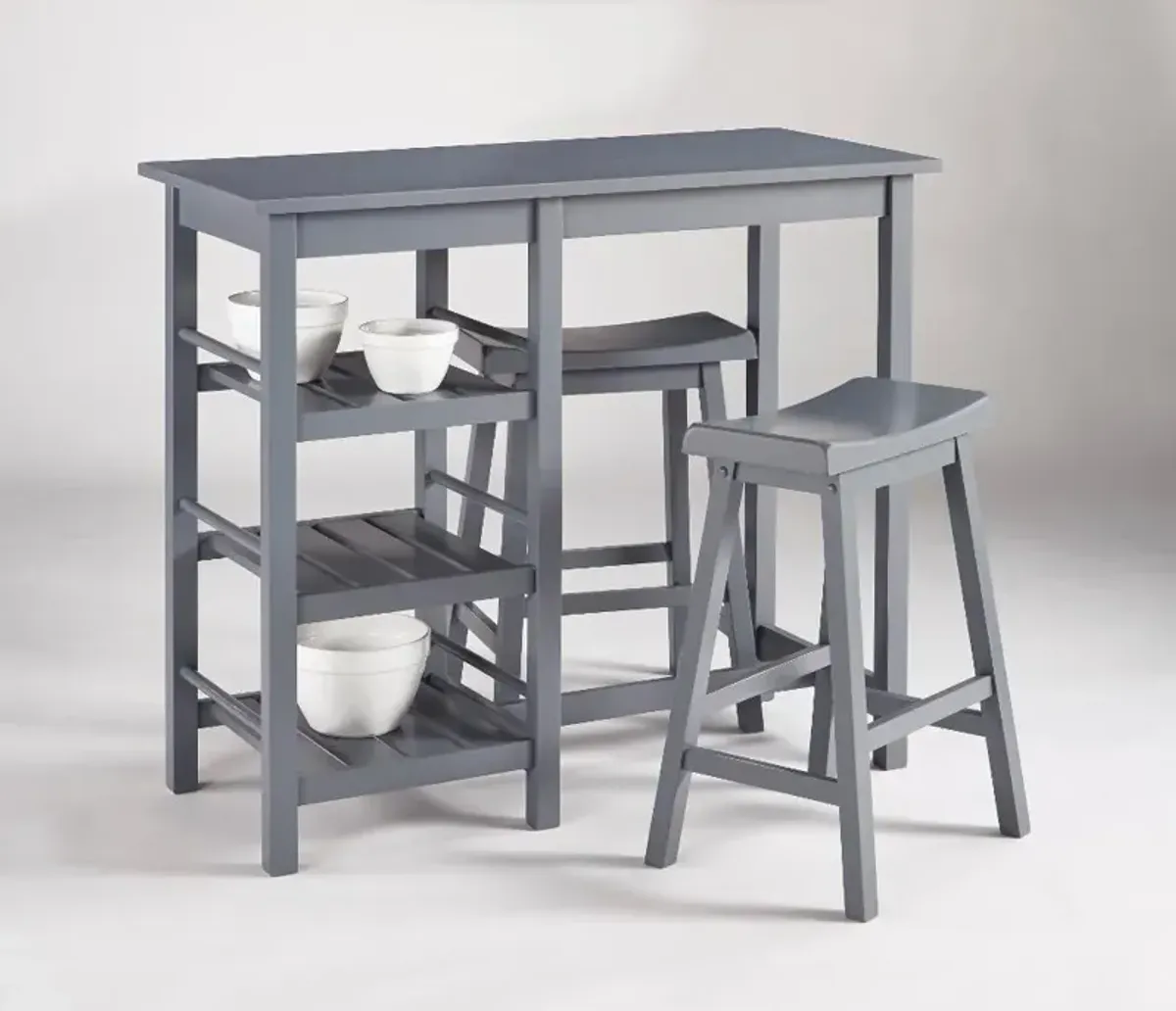 Breakfast Club Gray 3 Piece Counter Height Dining Room Set