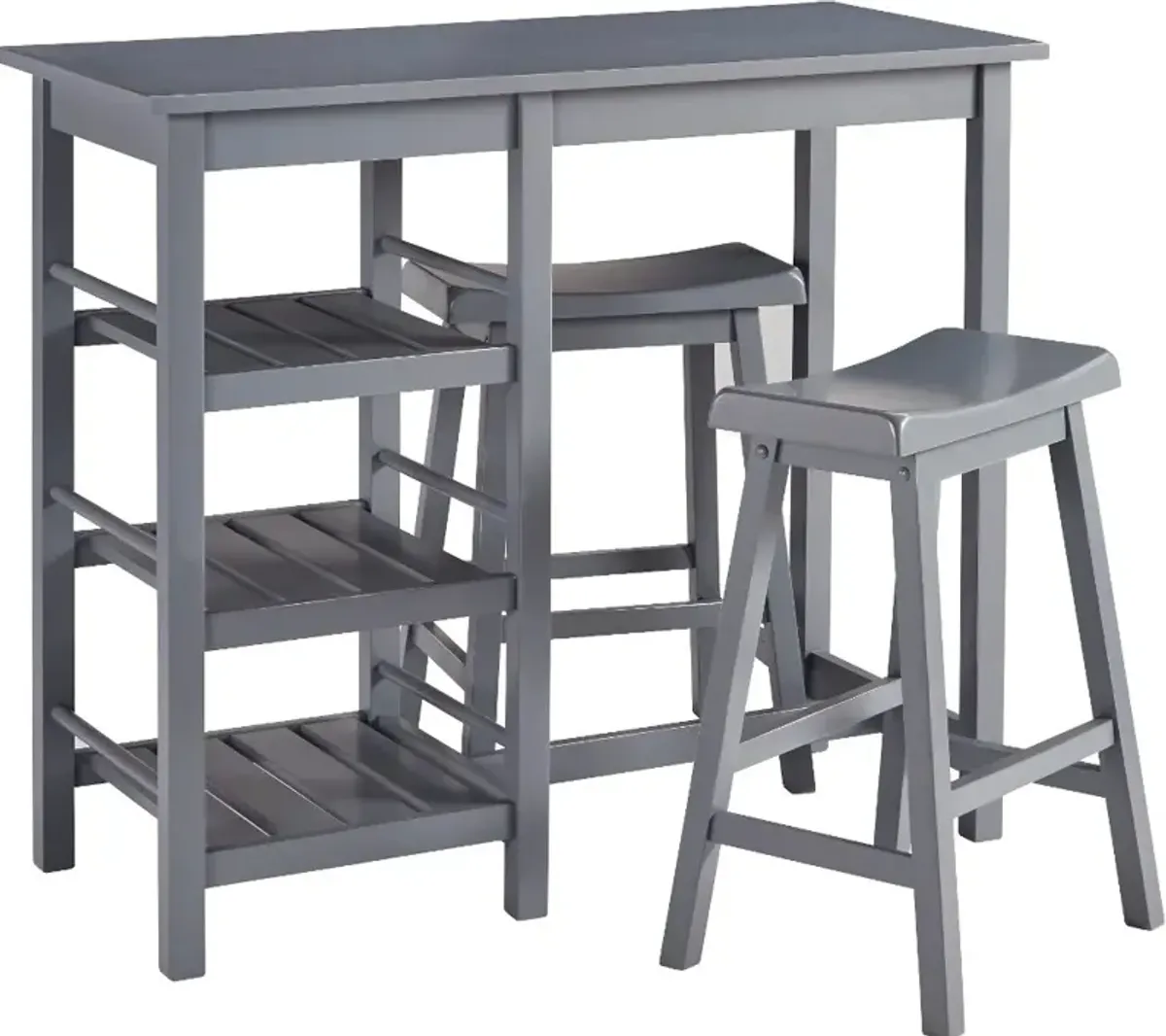 Breakfast Club Gray 3 Piece Counter Height Dining Room Set