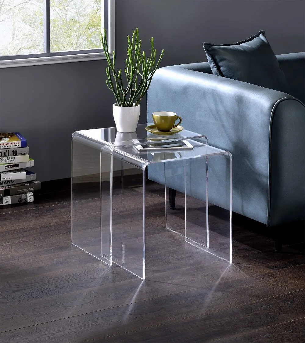 A La Carte Acrylic Nesting Accent Tables, Set of 2