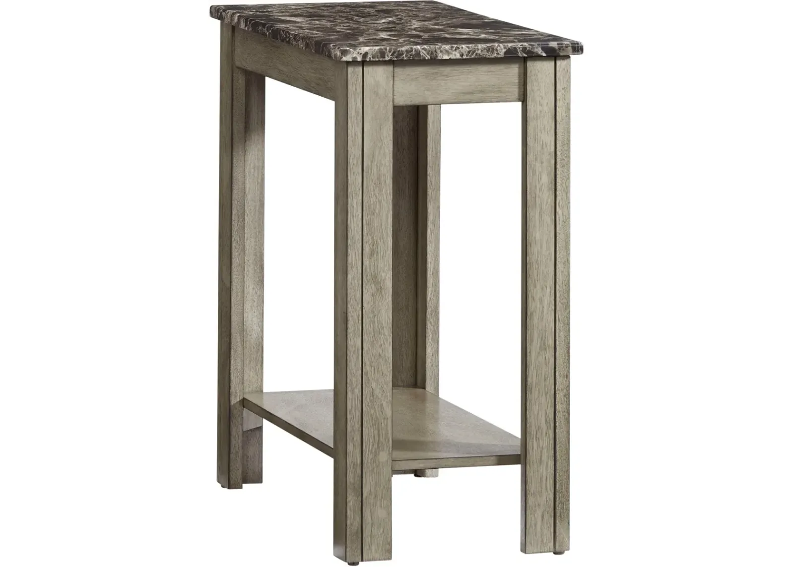 Gray Marble Chairside Table