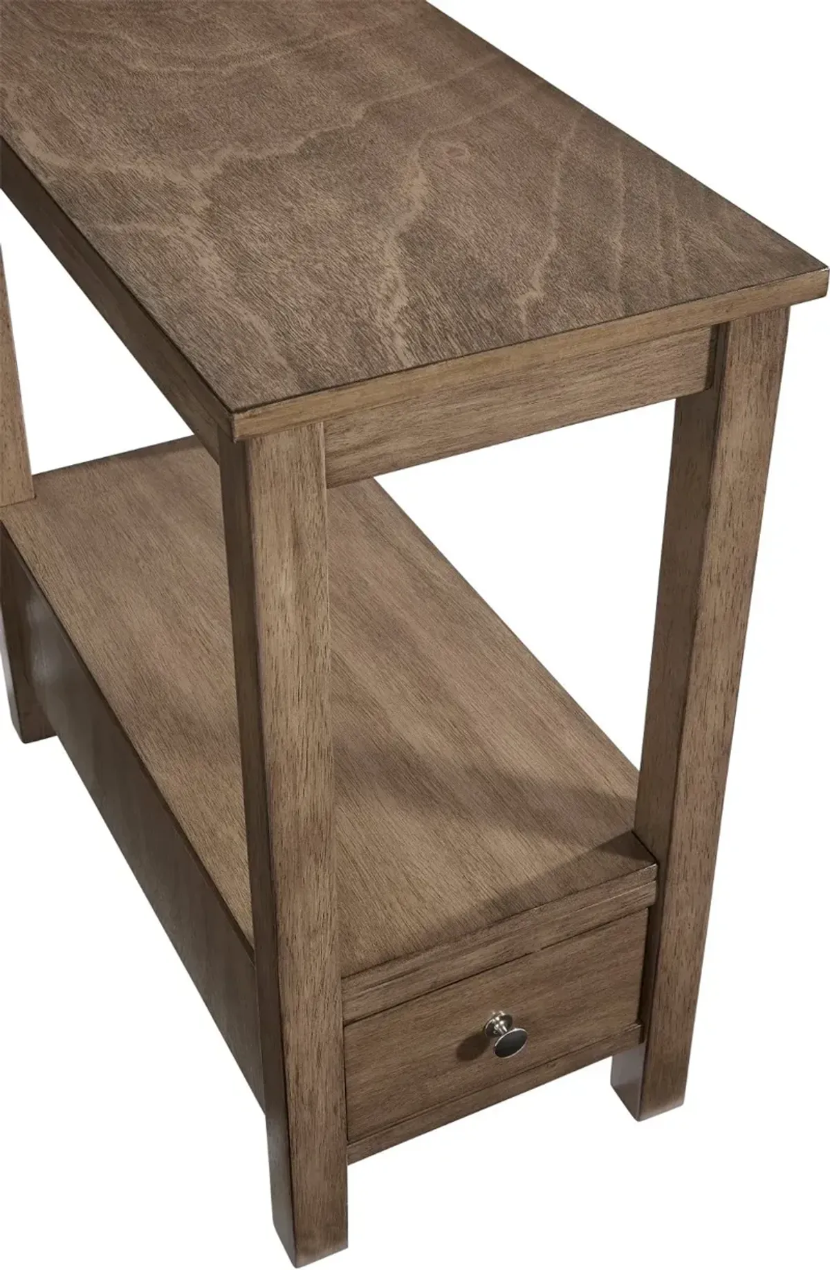 Honey Brown Chairside Table with Drawer