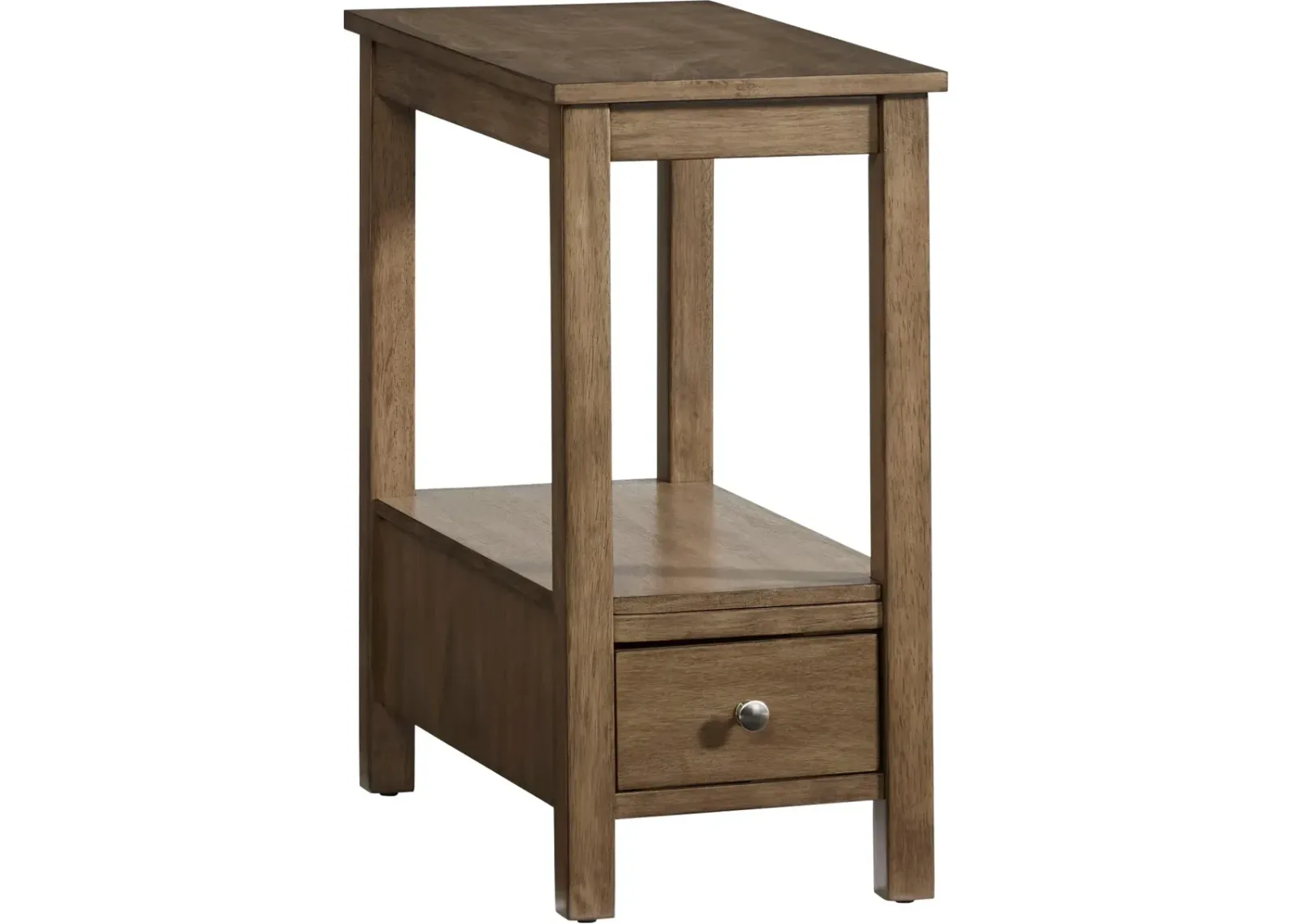 Honey Brown Chairside Table with Drawer