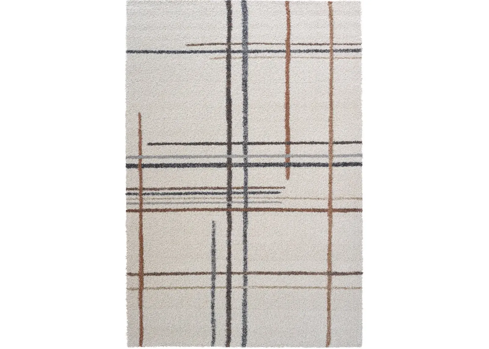 Granada 5 x 8 Plaid Rust and Ivory Area Rug