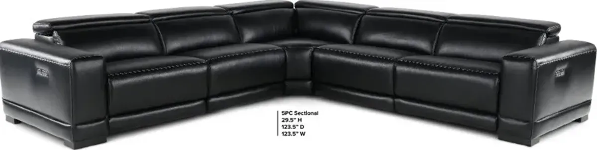 Sofia Blackberry 5-Piece Power Reclining Sectional