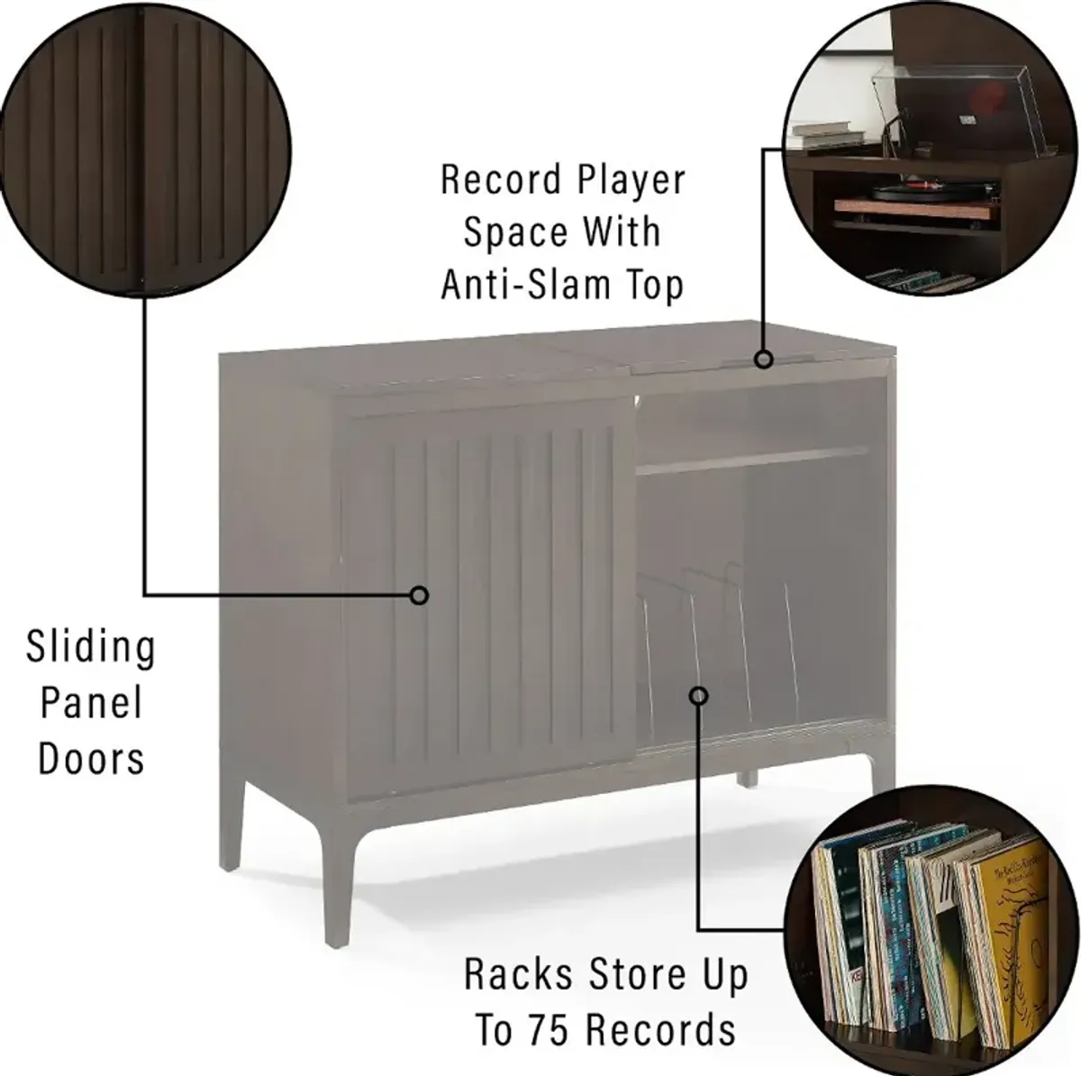 Asher Record Storage Media Console