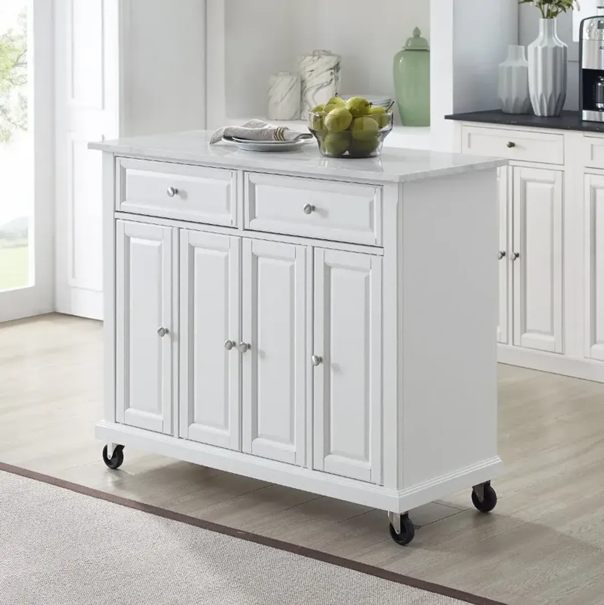 Avery White Kitchen Island