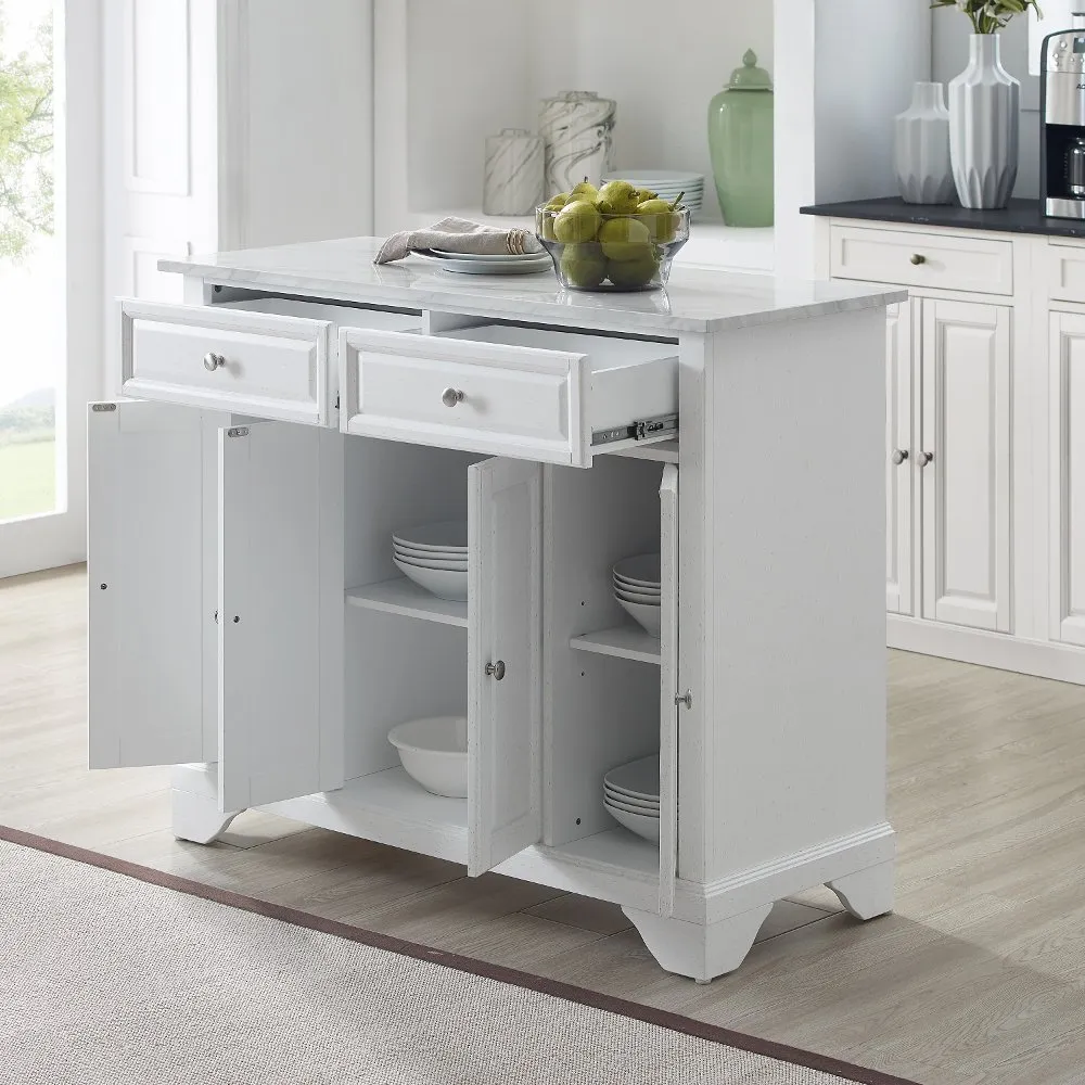 Avery White Kitchen Island