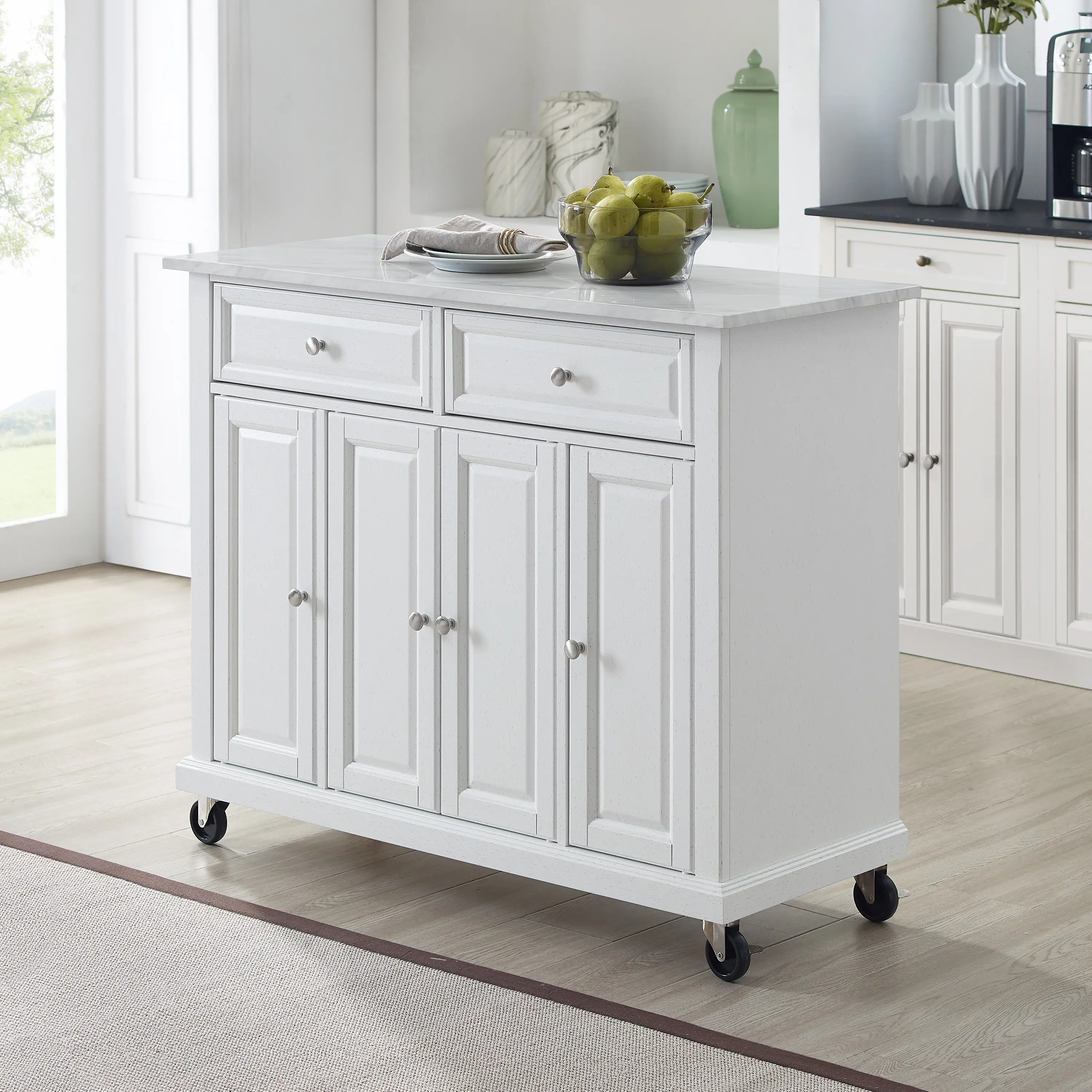 Avery White Kitchen Island