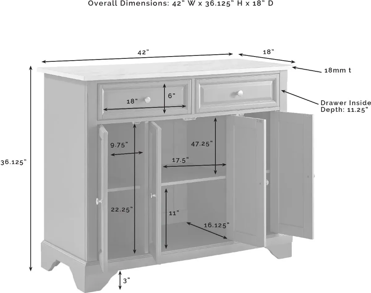 Avery White Kitchen Island