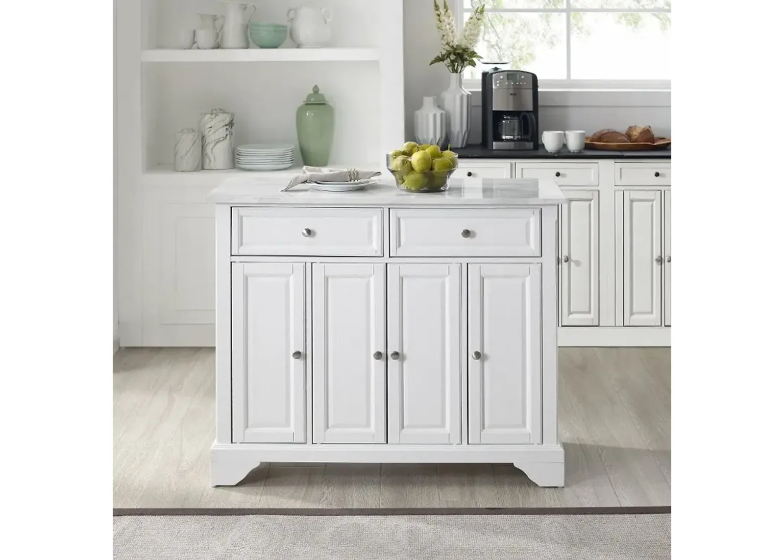 Avery White Kitchen Island