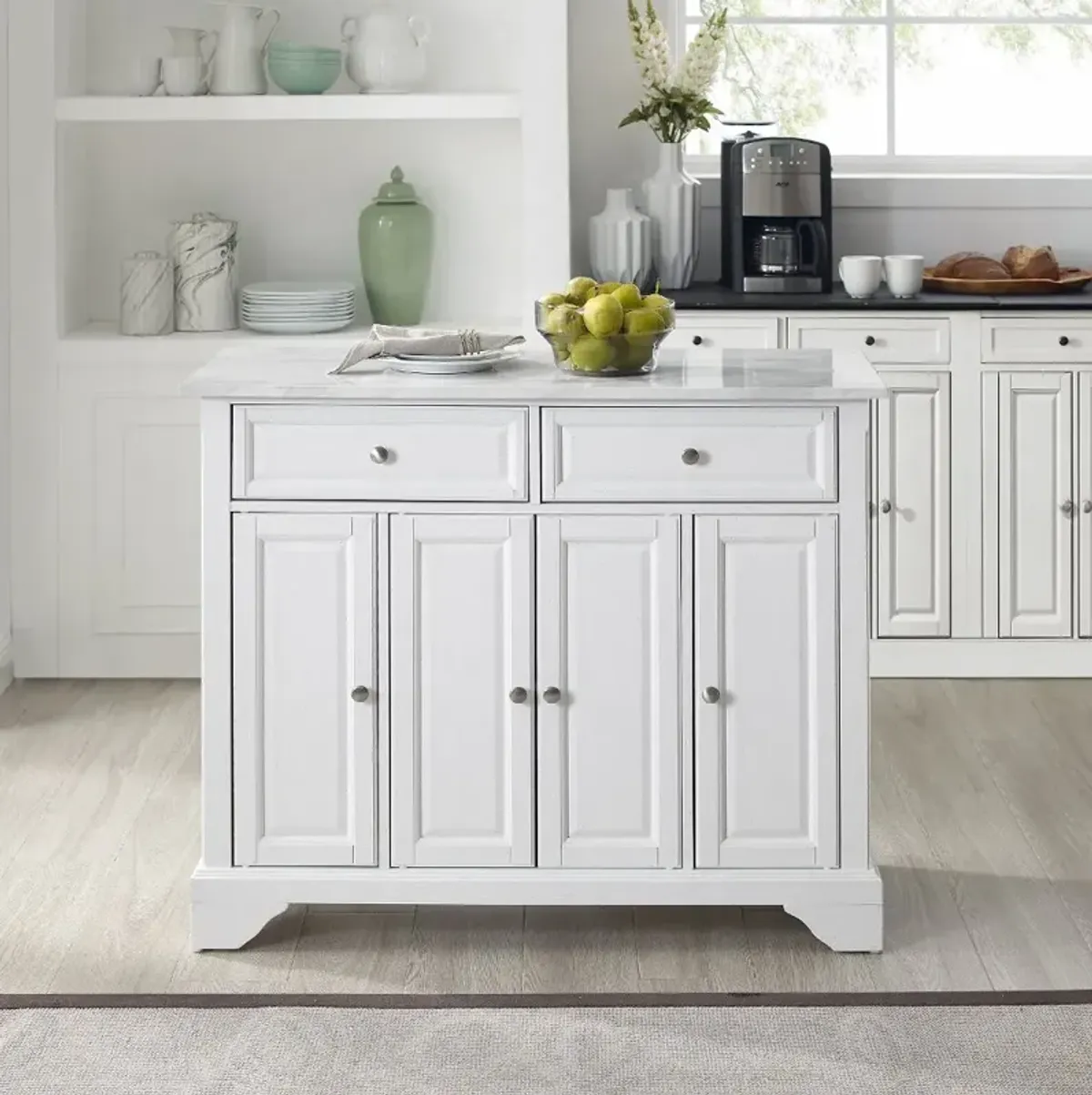 Avery White Kitchen Island