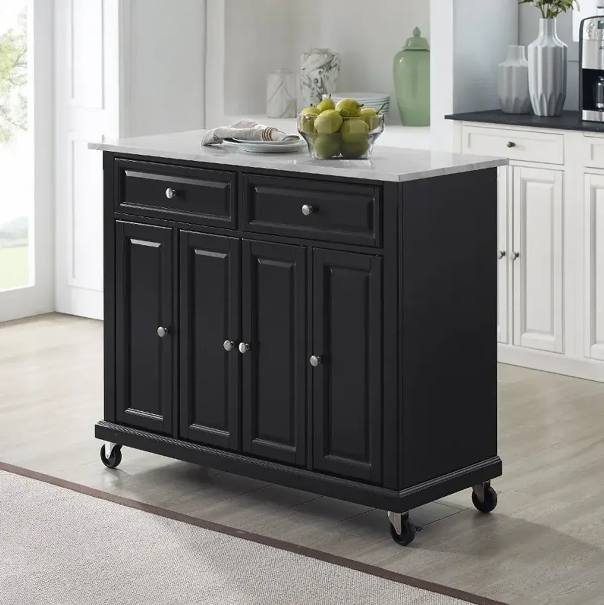 Avery Black Kitchen Island