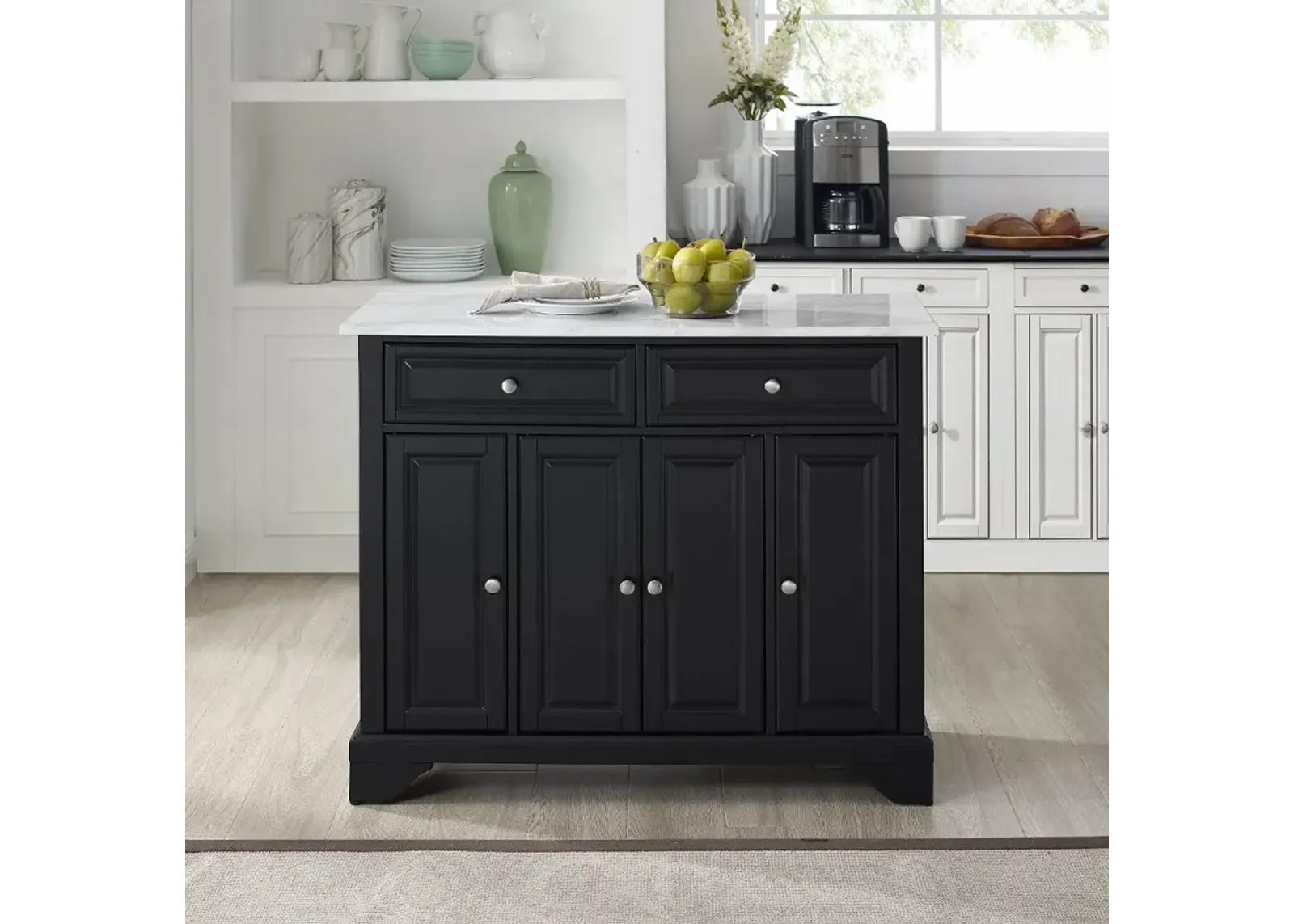 Avery Black Kitchen Island