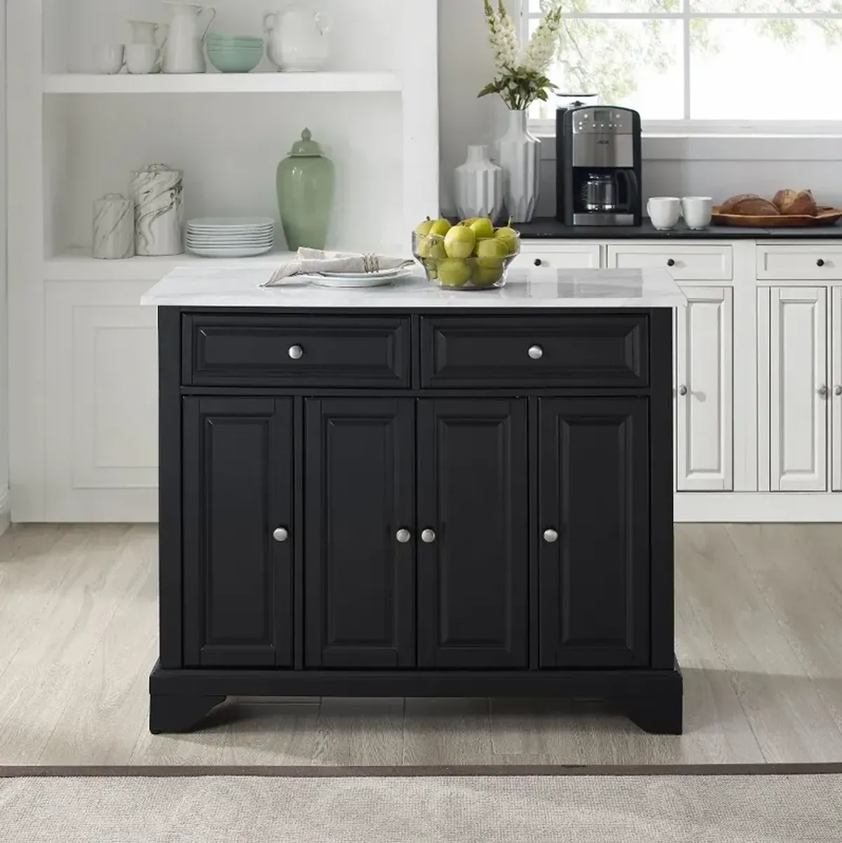 Avery Black Kitchen Island