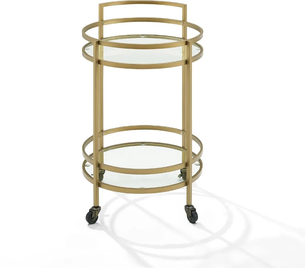 Bailey Gold Round Bar Cart