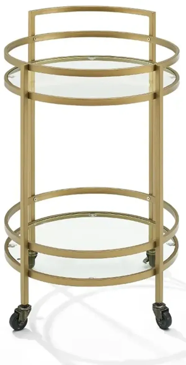 Bailey Gold Round Bar Cart
