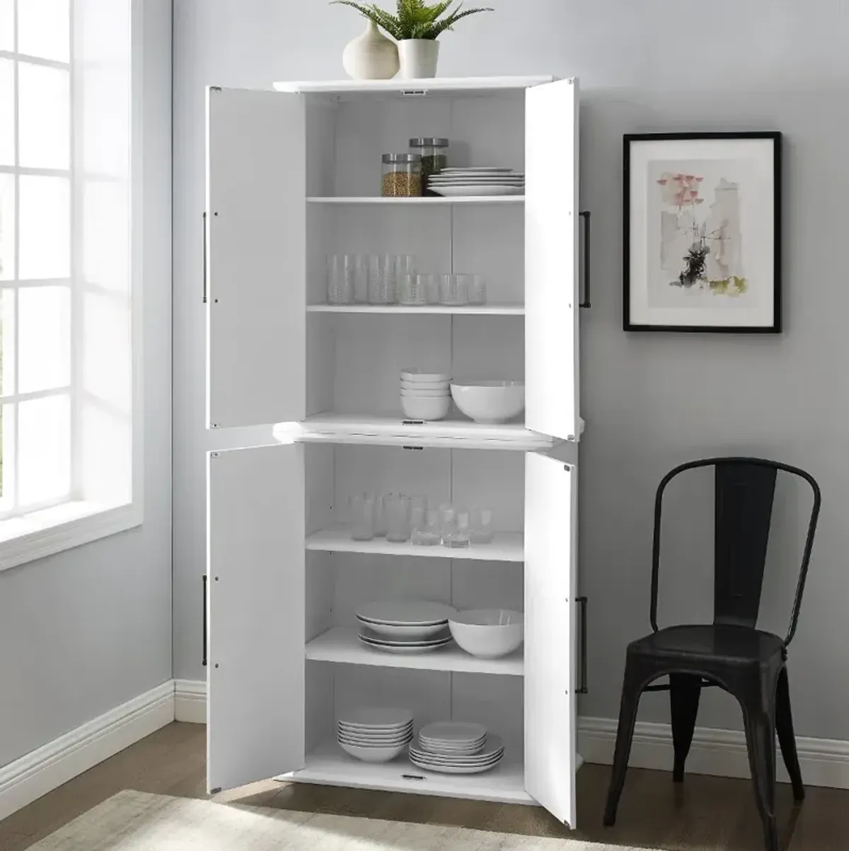 Bartlett White Tall Storage Pantry