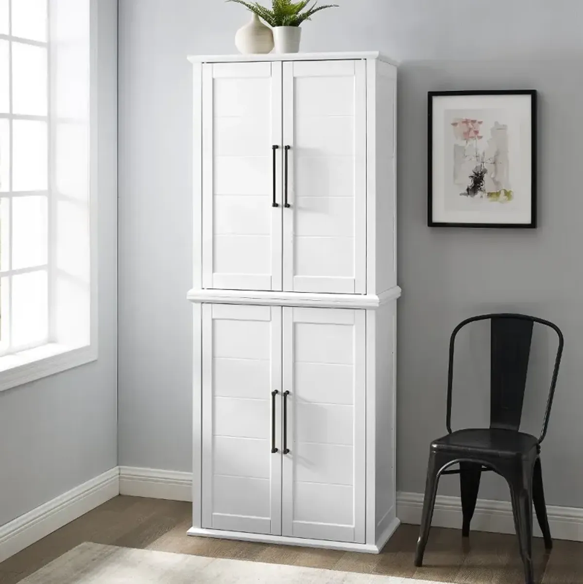 Bartlett White Tall Storage Pantry