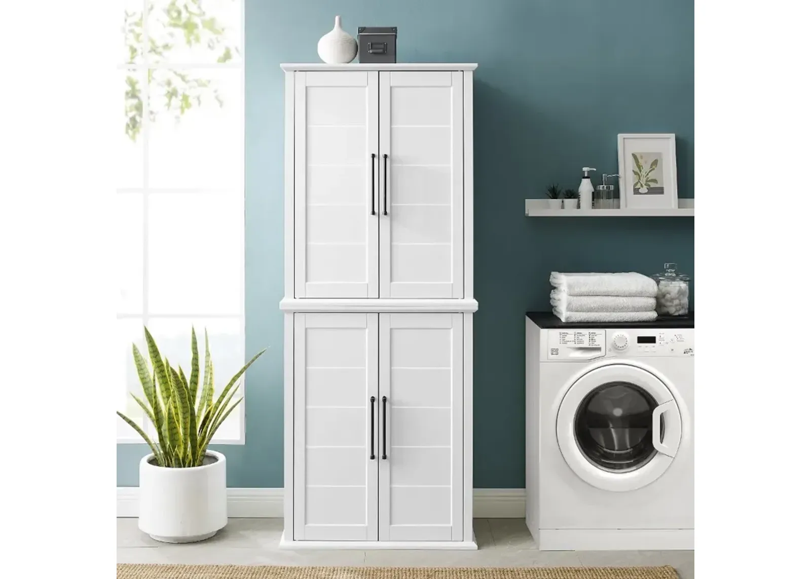 Bartlett White Tall Storage Pantry