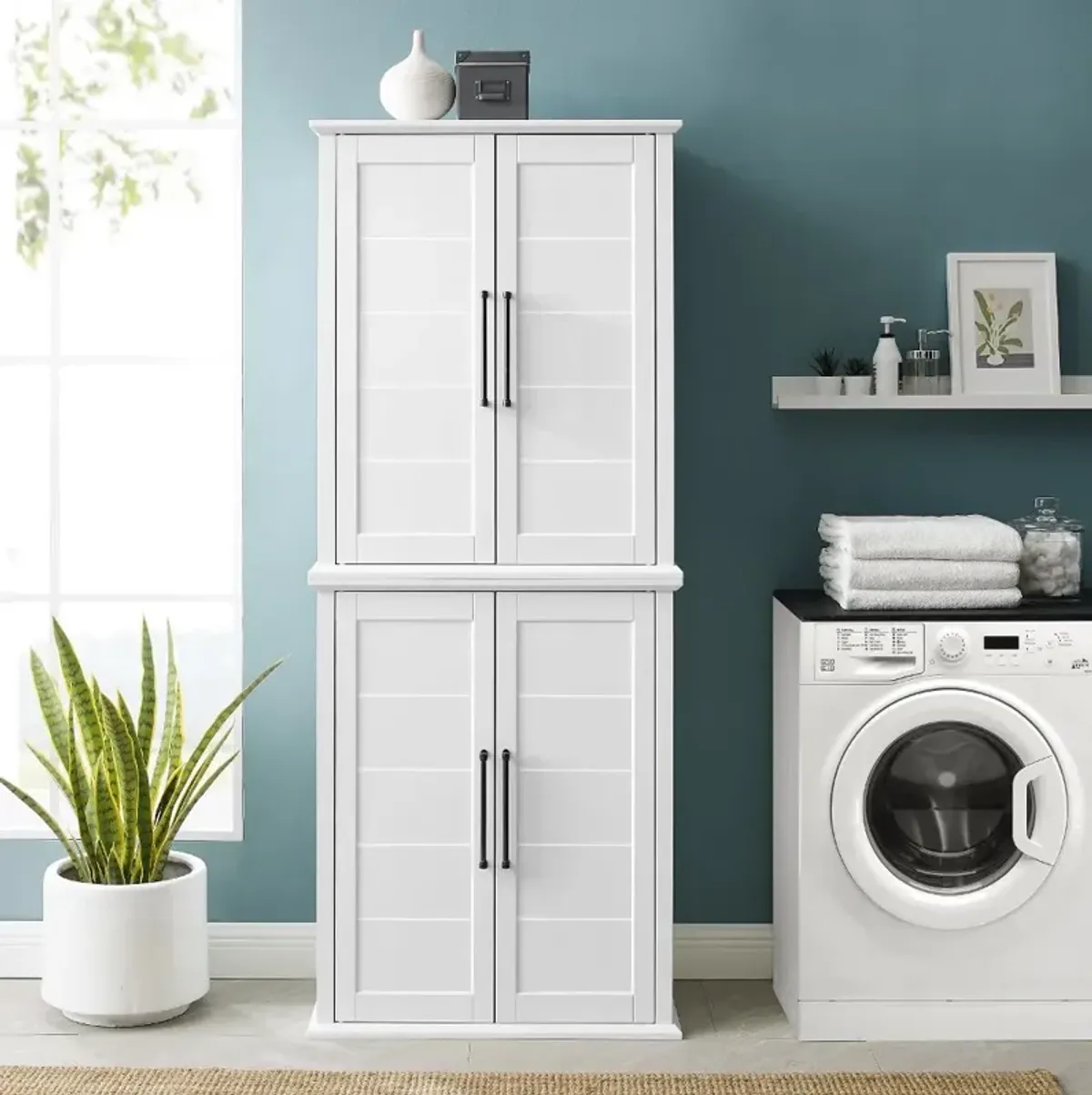 Bartlett White Tall Storage Pantry