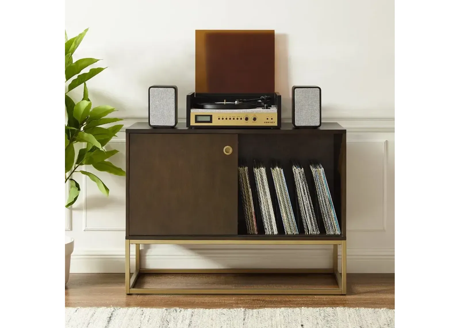 Byron Media Console with Gold Base