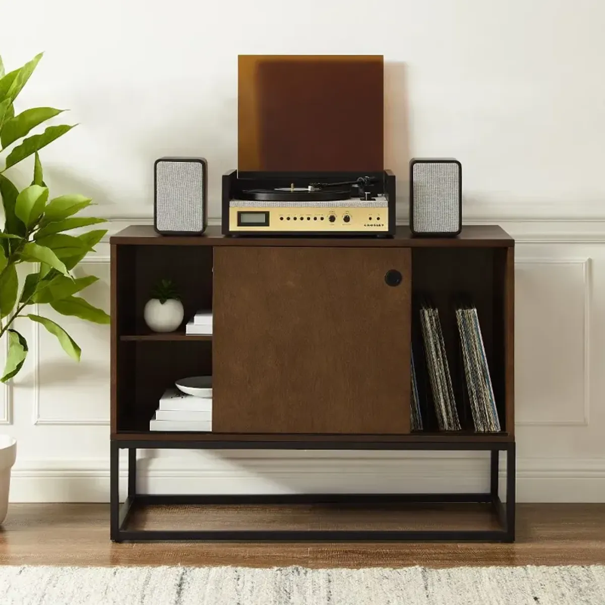 Byron Media Console with Black Base