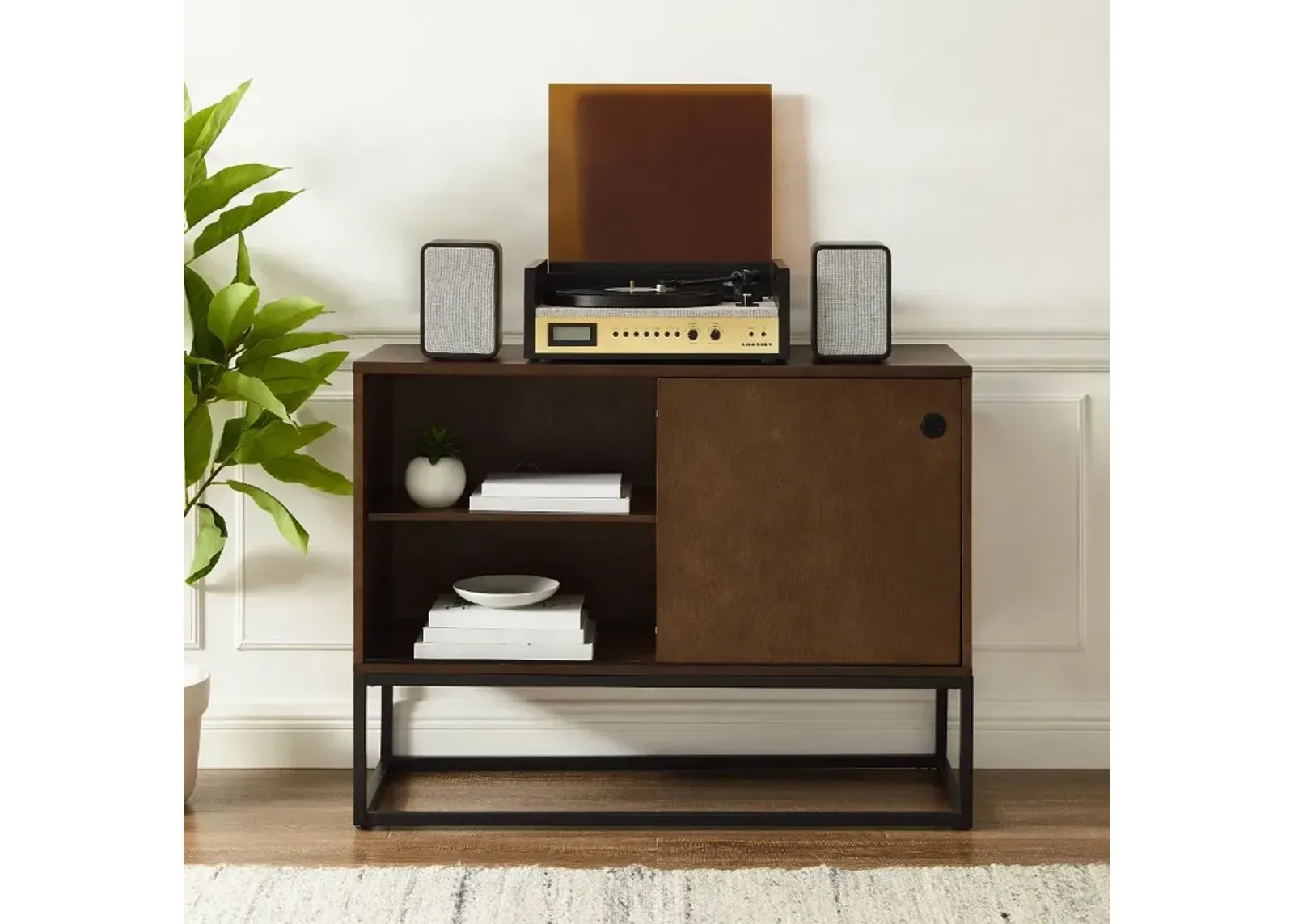 Byron Media Console with Black Base