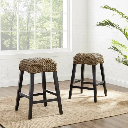 Edgewater Seagrass Counter Height Stool, Set of 2