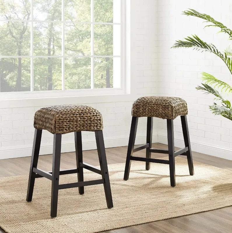 Edgewater Seagrass Counter Height Stool, Set of 2