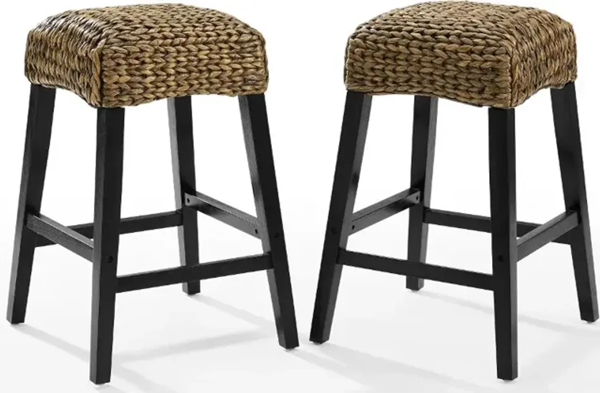 Edgewater Seagrass Counter Height Stool, Set of 2