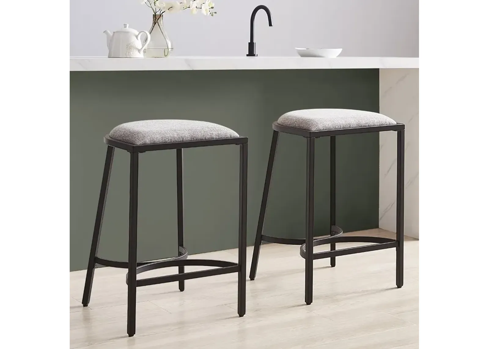 Ellery Black Counter Height Stool, Set of 2