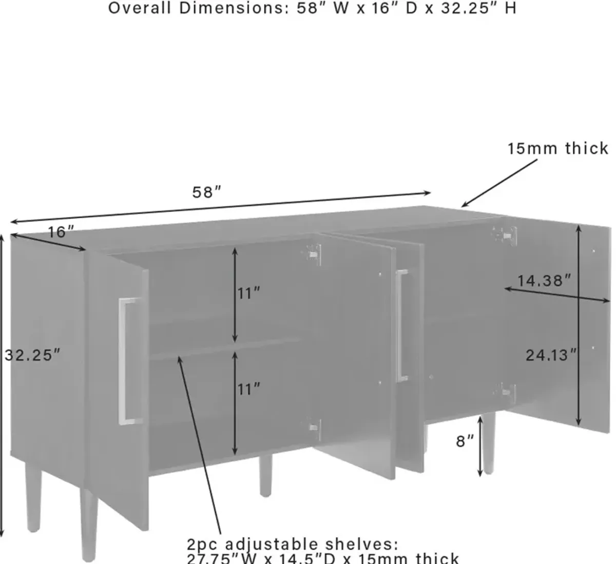 Everett Black Dining Room Sideboard