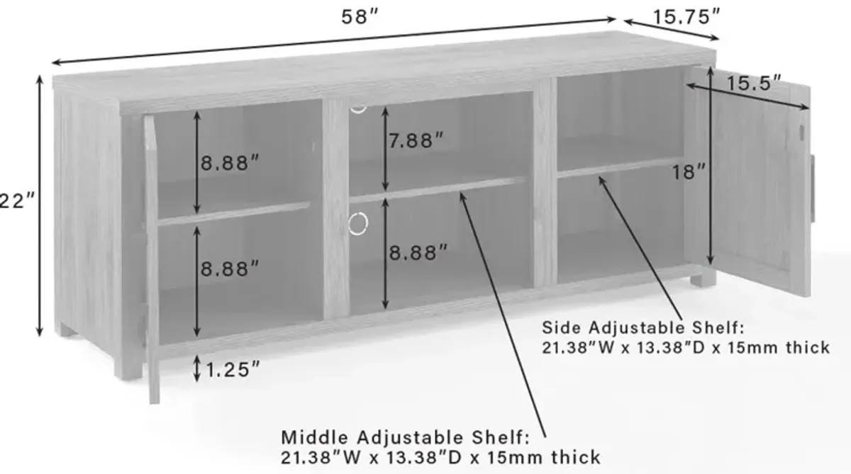 Gordon 58" Black TV Stand