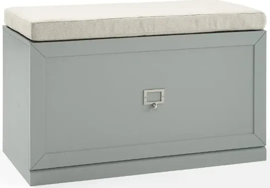 Harper Gray and Tan Entryway Storage Bench