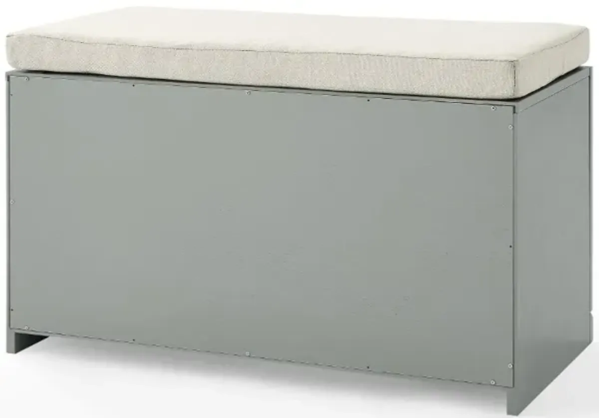 Harper Gray and Tan Entryway Storage Bench