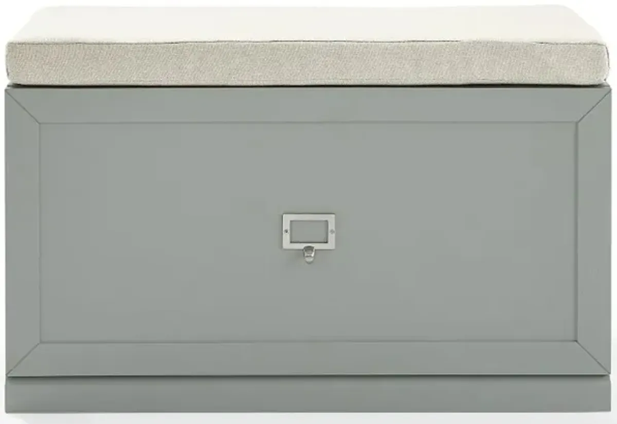 Harper Gray and Tan Entryway Storage Bench